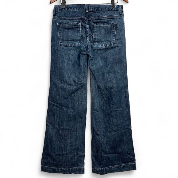 Simply Vera Wash Jeans Women 8 Blue Wide Leg Dark Wash Mid Rise Denim Casual - Picture 2 of 12